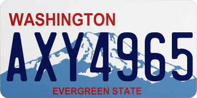 WA license plate AXY4965
