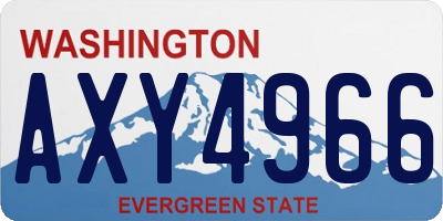 WA license plate AXY4966