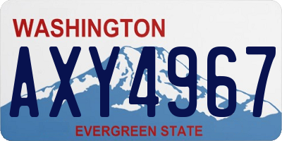 WA license plate AXY4967