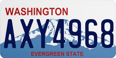 WA license plate AXY4968