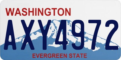 WA license plate AXY4972