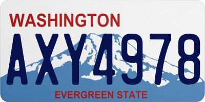 WA license plate AXY4978