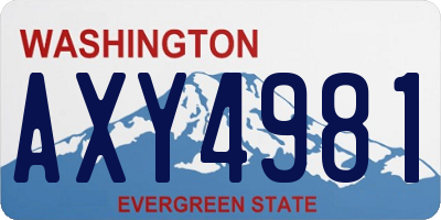 WA license plate AXY4981