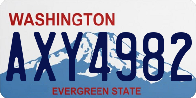 WA license plate AXY4982