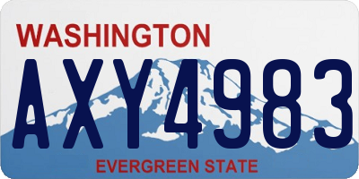 WA license plate AXY4983
