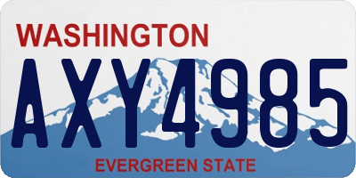 WA license plate AXY4985