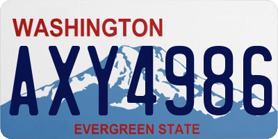 WA license plate AXY4986