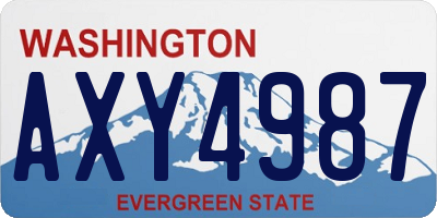 WA license plate AXY4987