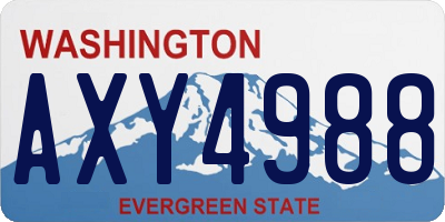 WA license plate AXY4988