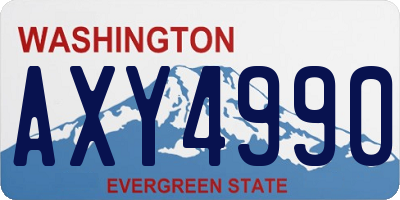 WA license plate AXY4990