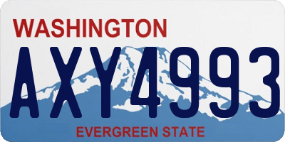 WA license plate AXY4993