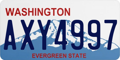 WA license plate AXY4997