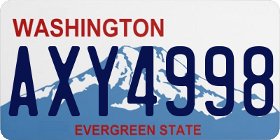 WA license plate AXY4998