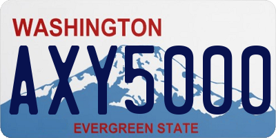 WA license plate AXY5000