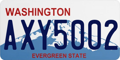 WA license plate AXY5002