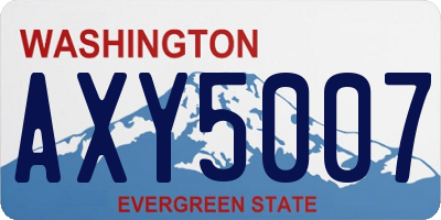 WA license plate AXY5007