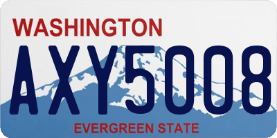 WA license plate AXY5008