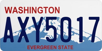 WA license plate AXY5017