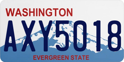 WA license plate AXY5018