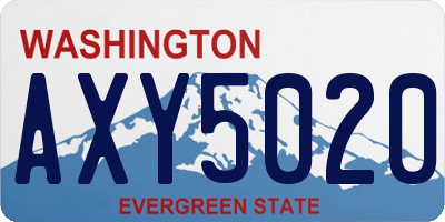 WA license plate AXY5020