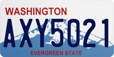 WA license plate AXY5021