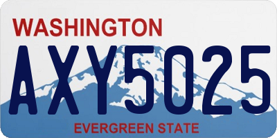 WA license plate AXY5025