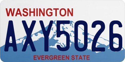 WA license plate AXY5026