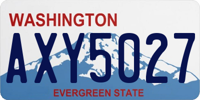 WA license plate AXY5027