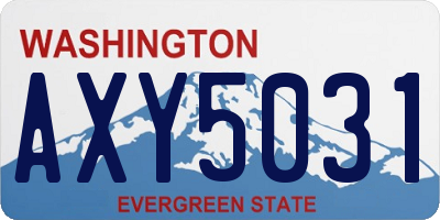WA license plate AXY5031