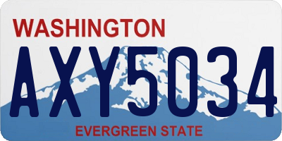 WA license plate AXY5034