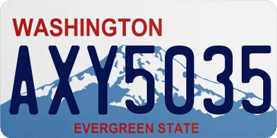 WA license plate AXY5035