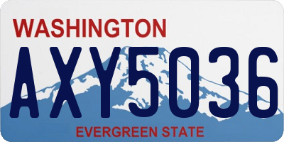 WA license plate AXY5036
