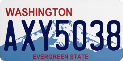 WA license plate AXY5038