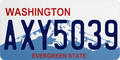 WA license plate AXY5039