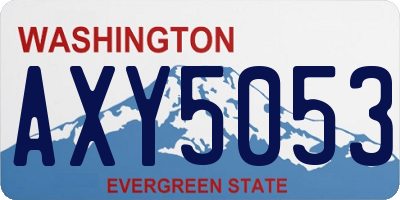WA license plate AXY5053