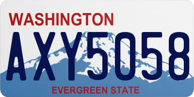 WA license plate AXY5058