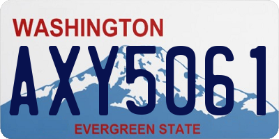 WA license plate AXY5061