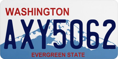 WA license plate AXY5062