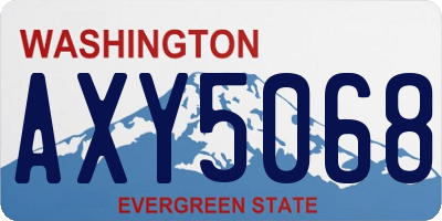 WA license plate AXY5068
