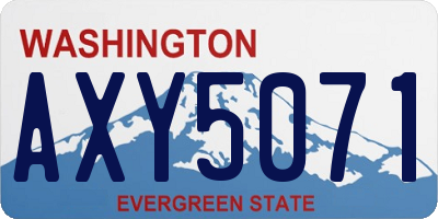 WA license plate AXY5071