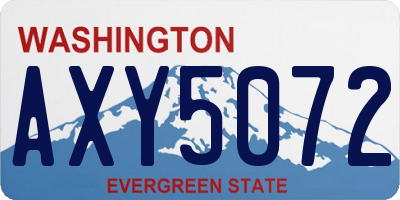 WA license plate AXY5072