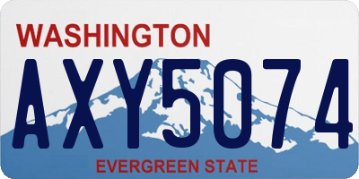 WA license plate AXY5074