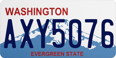 WA license plate AXY5076