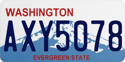 WA license plate AXY5078