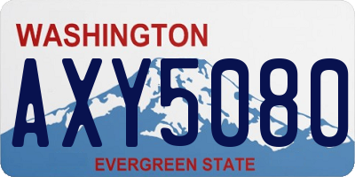 WA license plate AXY5080
