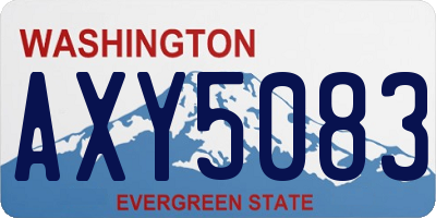 WA license plate AXY5083