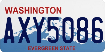 WA license plate AXY5086