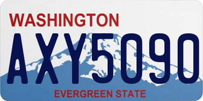WA license plate AXY5090