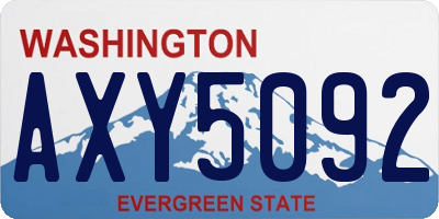 WA license plate AXY5092