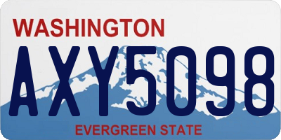 WA license plate AXY5098